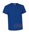 Camiseta manga corta de algodón de cuello redondo con bolsillo color Royal