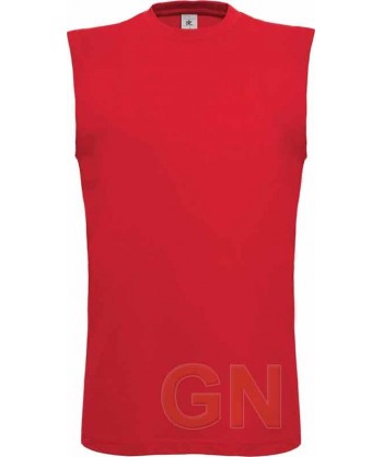 Camiseta unisex de algodón sin mangas Color rojo