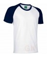 Camiseta bicolor de algodón manga ranglan