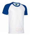 Camiseta bicolor de algodón manga ranglan