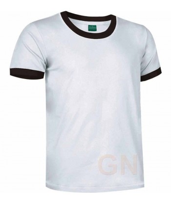 Camiseta de algodón de manga corta bicolor Color blanco/negro
