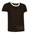 Camiseta de algodón de manga corta bicolor Color negro/blanco