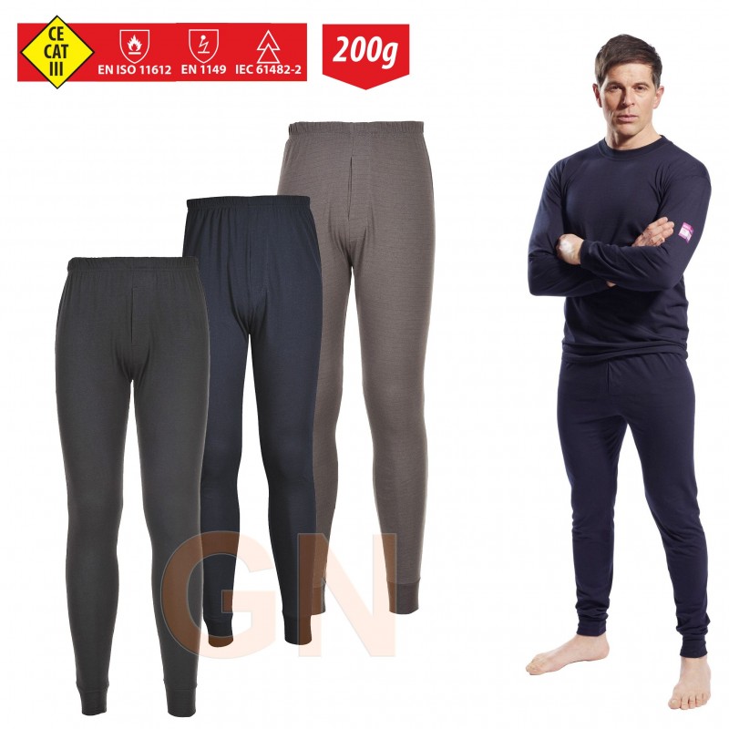 Pantalón interior ignífugo modacrílico, antiestático, anti arco (ARC 1)
