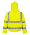 Cazadora acolchada, ignífuga, antiestática con protección química en alta visibilidad color amarillo flúor