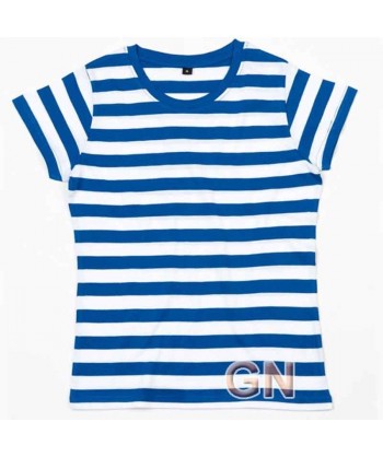Camiseta manga corta a rayas para mujer