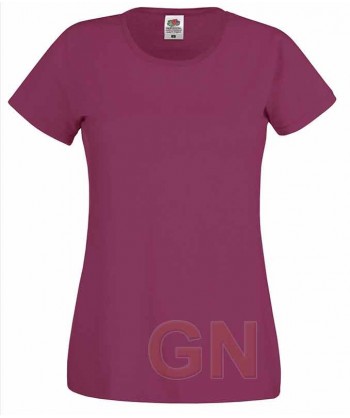 Camiseta manga corta de Fruit of the Loom para mujer Color burdeos