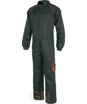 Buzo de deportivo multibolsillos bicolor negro/naranja flúor