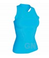 Camiseta transpirable de tirantes para mujer color celeste