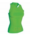 Camiseta transpirable de tirantes para mujer color  verde flúor