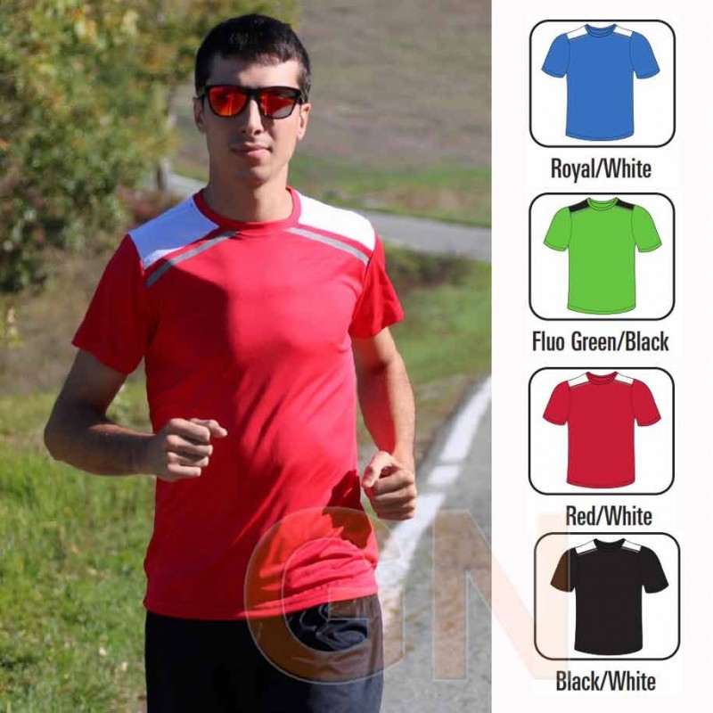 Camiseta transpirable de manga corta y cuello redondo para deporte