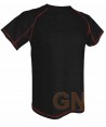 Camiseta transpirable con costuras a contraste y manga corta