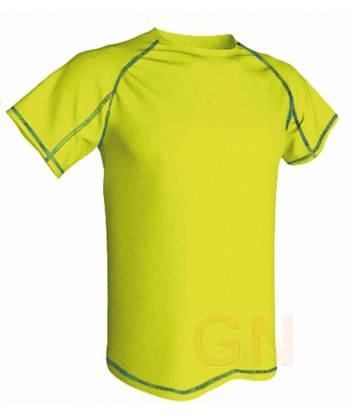 Camiseta transpirable con costuras a contraste y manga corta