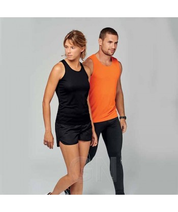 Camiseta transpirable de tirantes anchos para mujer