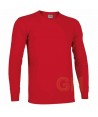 Camiseta de algodón de manga larga y cuello redondo -Adulto y niño-