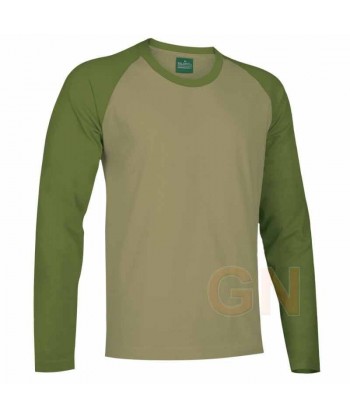 Camiseta bicolor de algodón de manga larga