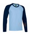 Camiseta bicolor de algodón de manga larga