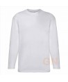 Camiseta de algodón de manga larga Fruit of the Loom  color blanco