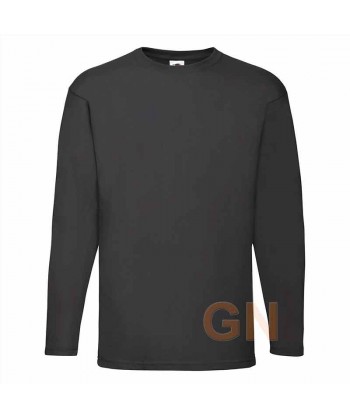 Camiseta de algodón de manga larga Fruit of the Loom  color negro