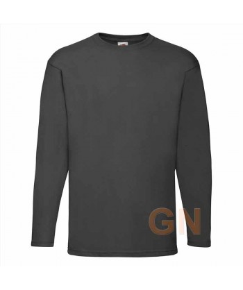 Camiseta de algodón de manga larga Fruit of the Loom  color gris oscuro