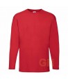Camiseta de algodón de manga larga Fruit of the Loom  color rojo