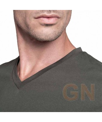 Camiseta manga larga y cuello pico