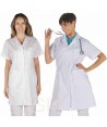 Bata sanitaria de señora semi ajustada y manga corta