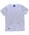 Conjunto sanitario elástico de casaca y pantalón color blanco