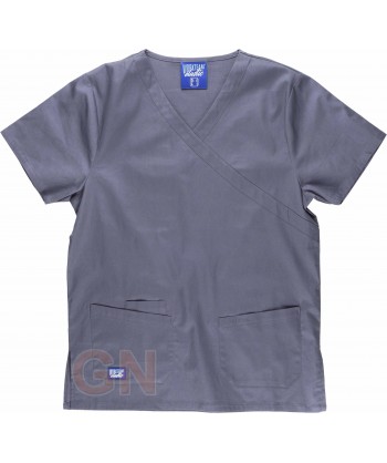 Conjunto sanitario elástico de casaca y pantalón color gris oscuro
