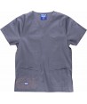 Conjunto sanitario elástico de casaca y pantalón color gris oscuro