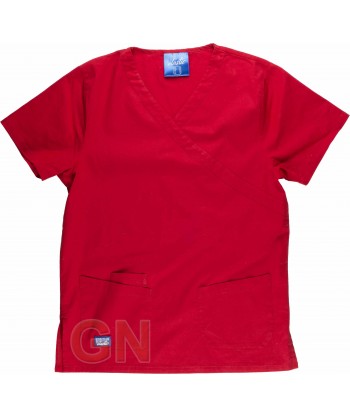 Conjunto sanitario elástico de casaca y pantalón color rojo