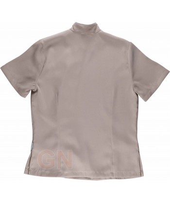 Casaca sanitaria mujer de manga corta y cuello mao color beige