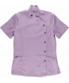 Casaca sanitaria mujer de manga corta y cuello mao color malva