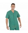 Chaqueta sanitaria abierta de microfibra para hombre color verde