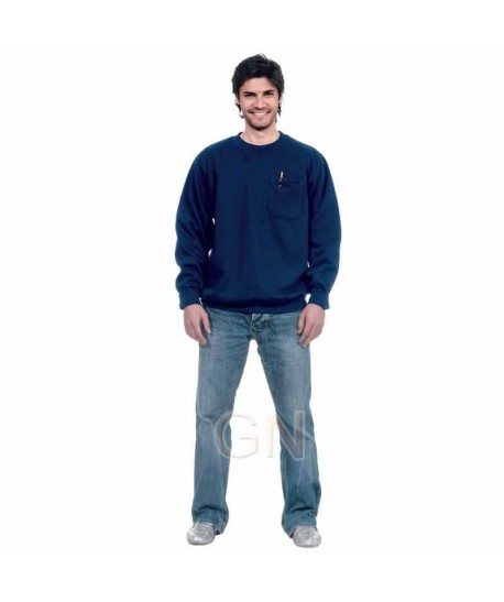 Sudadera cuello redondo con bolsillo