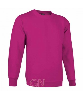 Sudadera cuello redondo color fucsia