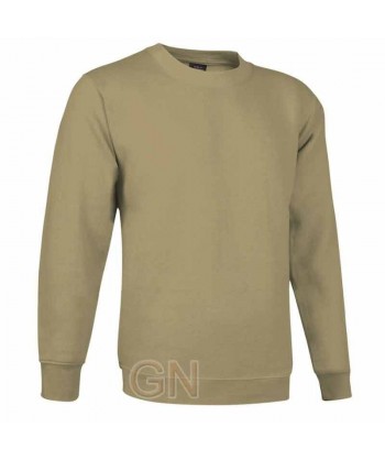 Sudadera cuello redondo color arena