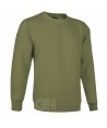 Sudadera cuello redondo color verde militar