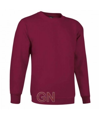 Sudadera cuello redondo color granate
