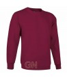Sudadera cuello redondo color granate