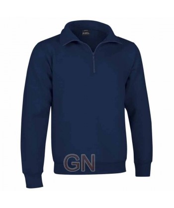 Sudadera de felpa con media cremallera color marino