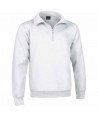 Sudadera de felpa con media cremallera color blanco