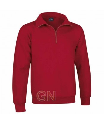Sudadera de felpa con media cremallera color rojo