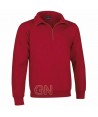Sudadera de felpa con media cremallera color rojo