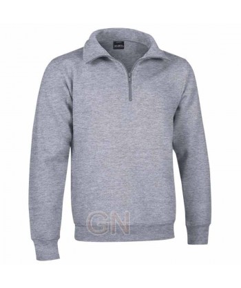 Sudadera de felpa con media cremallera color gris vigoré