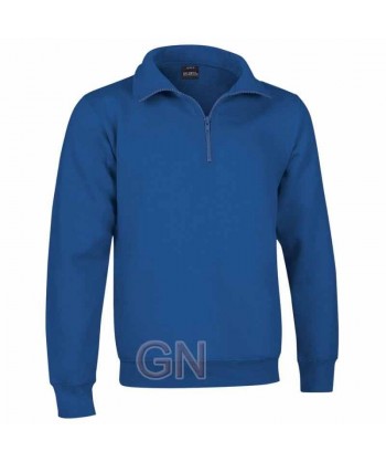 Sudadera de felpa con media cremallera color royal