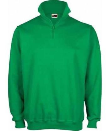 Sudadera con media cremallera color verde kelly