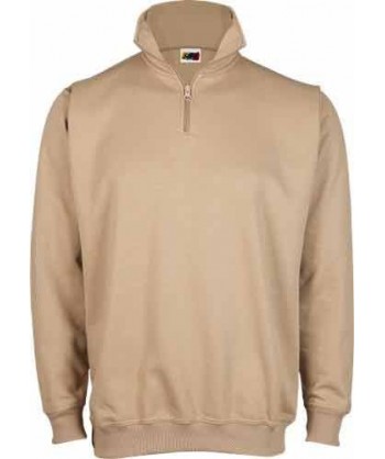 Sudadera con media cremallera color tierra