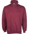 Sudadera con media cremallera color burdeos