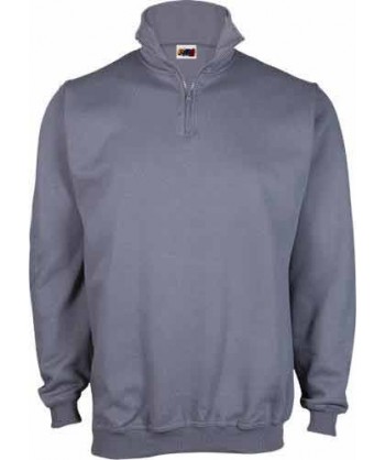 Sudadera con media cremallera color gris plomo