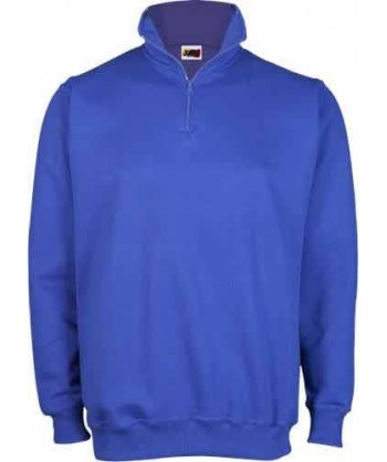 Sudadera con media cremallera color azul